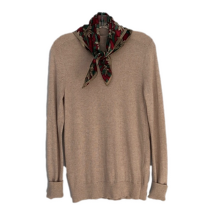 Banana republic mock turtleneck wool blend oatmeal color small and festive scarf